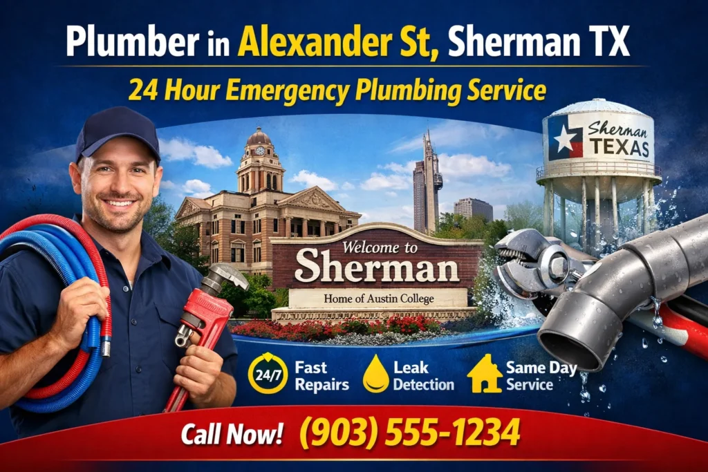 Plumber in Alexander St, Sherman TX | 24 Hour Plumbing Service